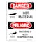 Signmission OSHA Danger Sign, Hot Material Bilingual, 24in X 18in Decal, 18" W, 24" H, Bilingual Spanish OS-DS-D-1824-VS-1360 - alternate 1